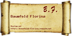 Baumfeld Florina névjegykártya
